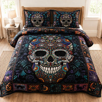Mystic Skull Halloween Quilted Bedding Set LD06