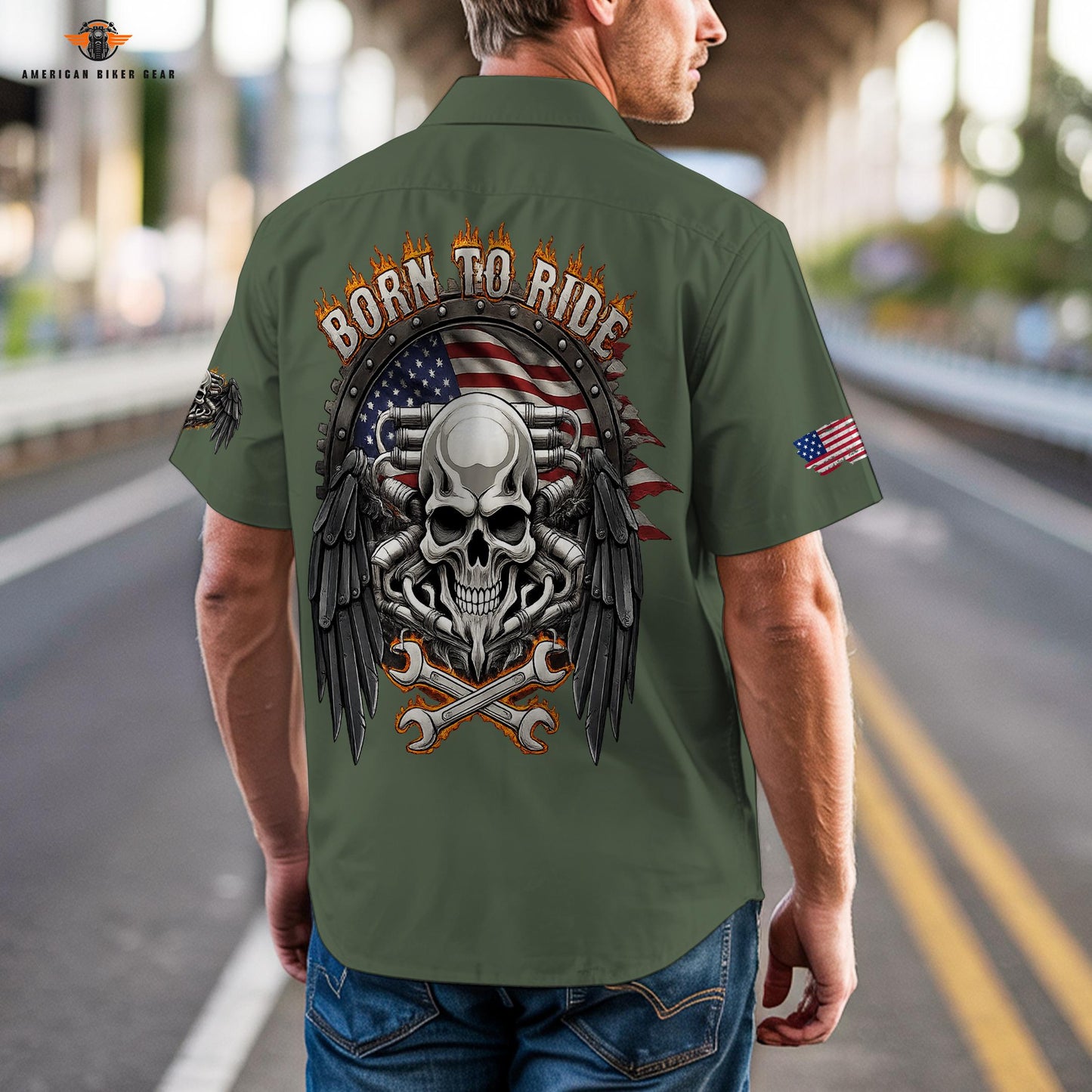 Biker Personalized Short Sleeve Cargo Shirt LV06