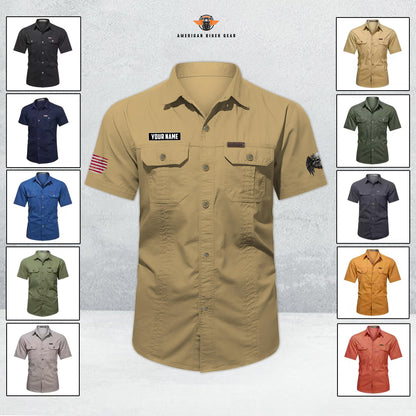 Biker Personalized Short Sleeve Cargo Shirt LV06