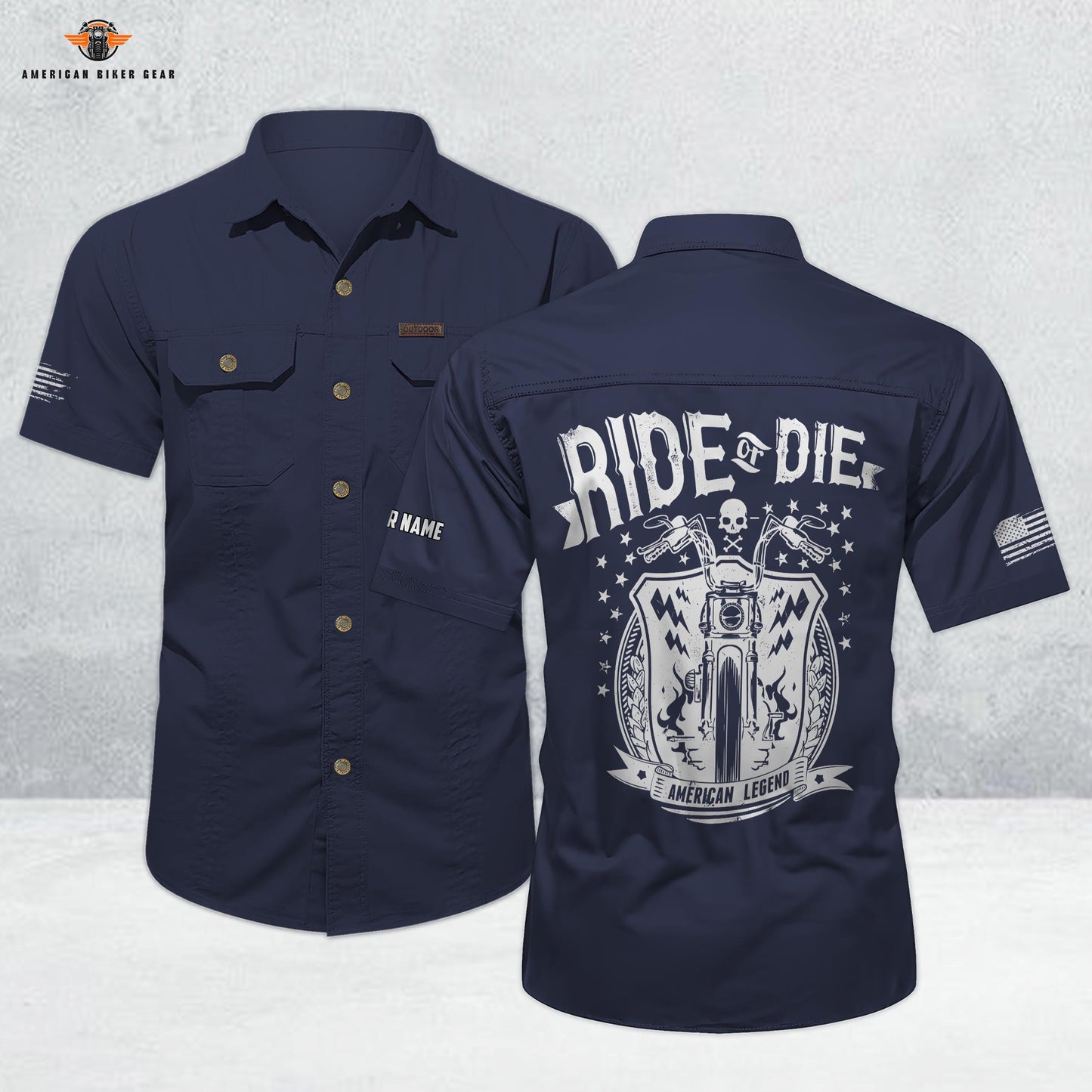 Biker Personalized Short Sleeve Cargo Shirt LV07