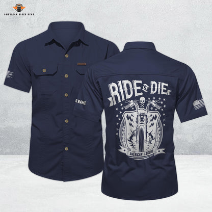 Biker Personalized Short Sleeve Cargo Shirt LV07