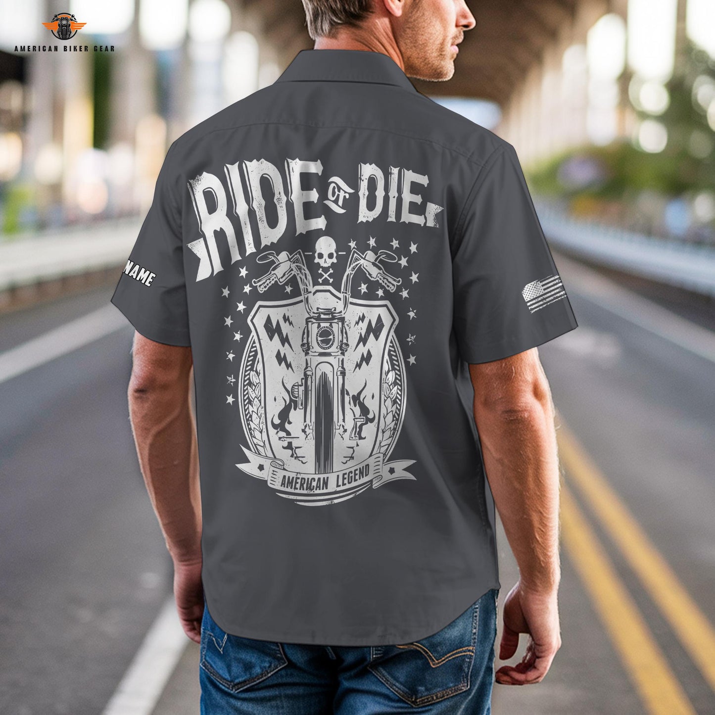 Biker Personalized Short Sleeve Cargo Shirt LV07