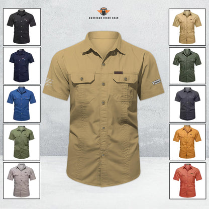 Biker Personalized Short Sleeve Cargo Shirt LV07