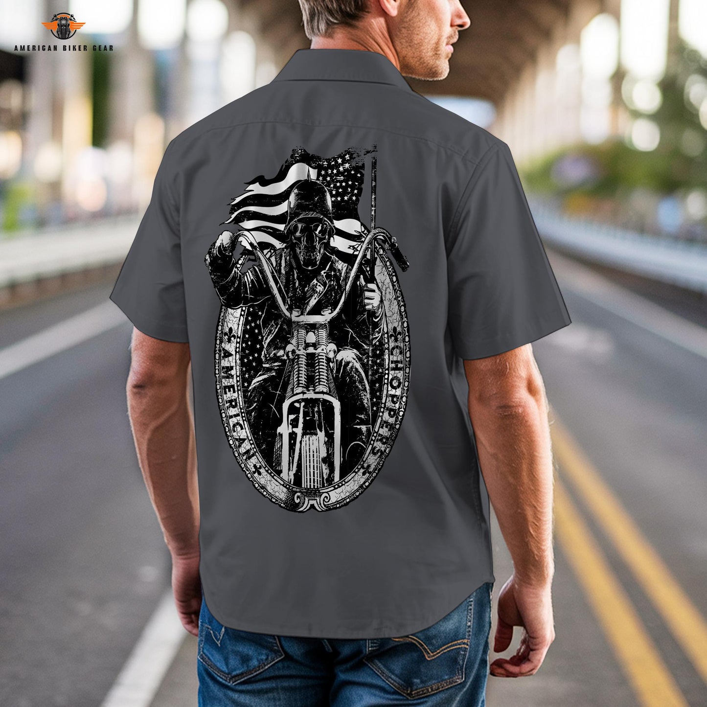 Biker Personalized Short Sleeve Cargo Shirt LV08