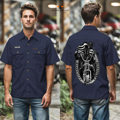 Biker Personalized Short Sleeve Cargo Shirt LV08