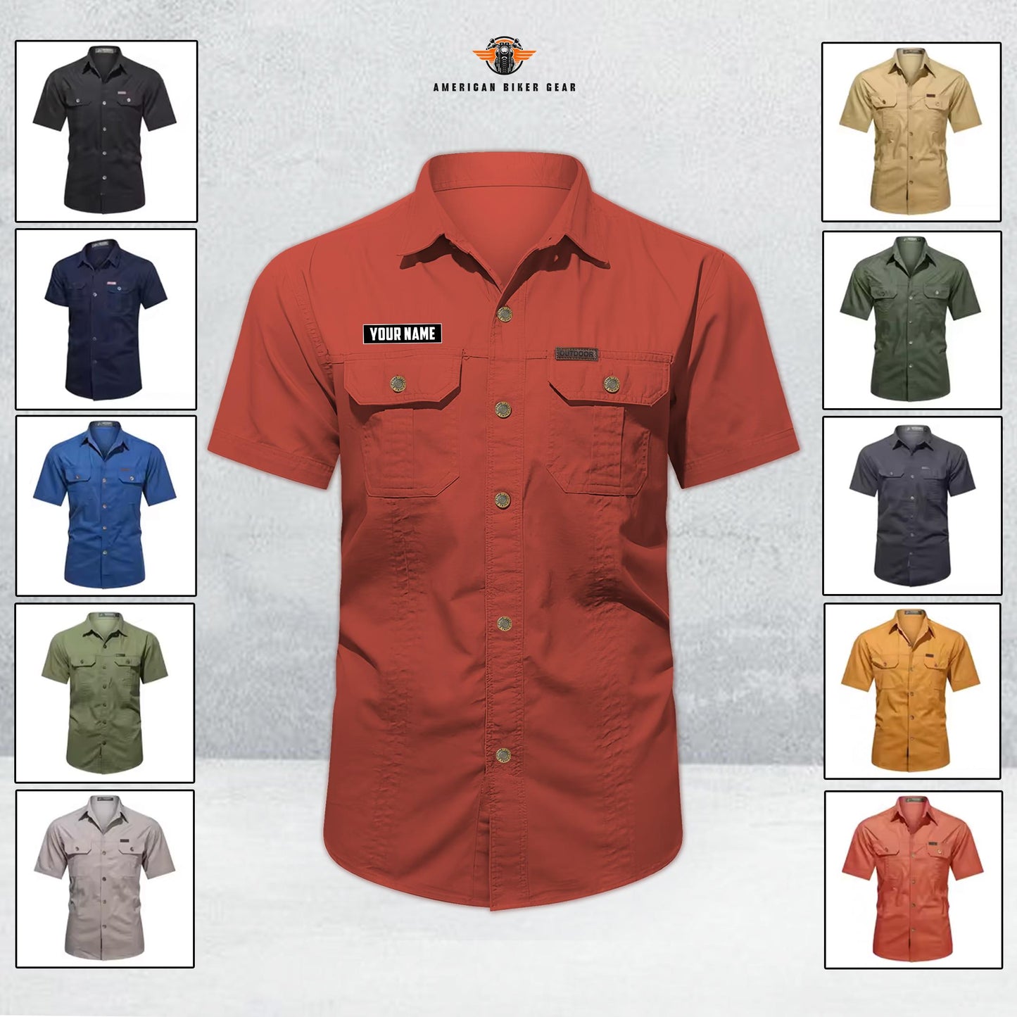 Biker Personalized Short Sleeve Cargo Shirt LV08