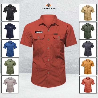 Biker Personalized Short Sleeve Cargo Shirt LV08