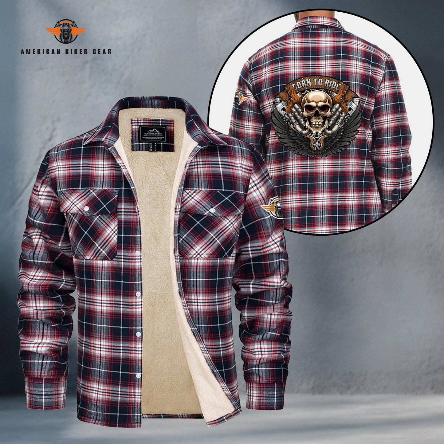 Born To Ride Fleece Flannel LV11