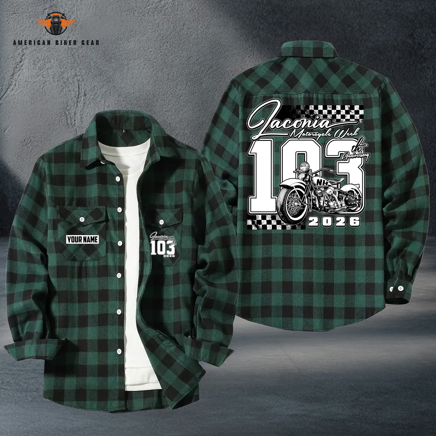Biker Personalized Casual Flannel Long Sleeve Shirt LV15