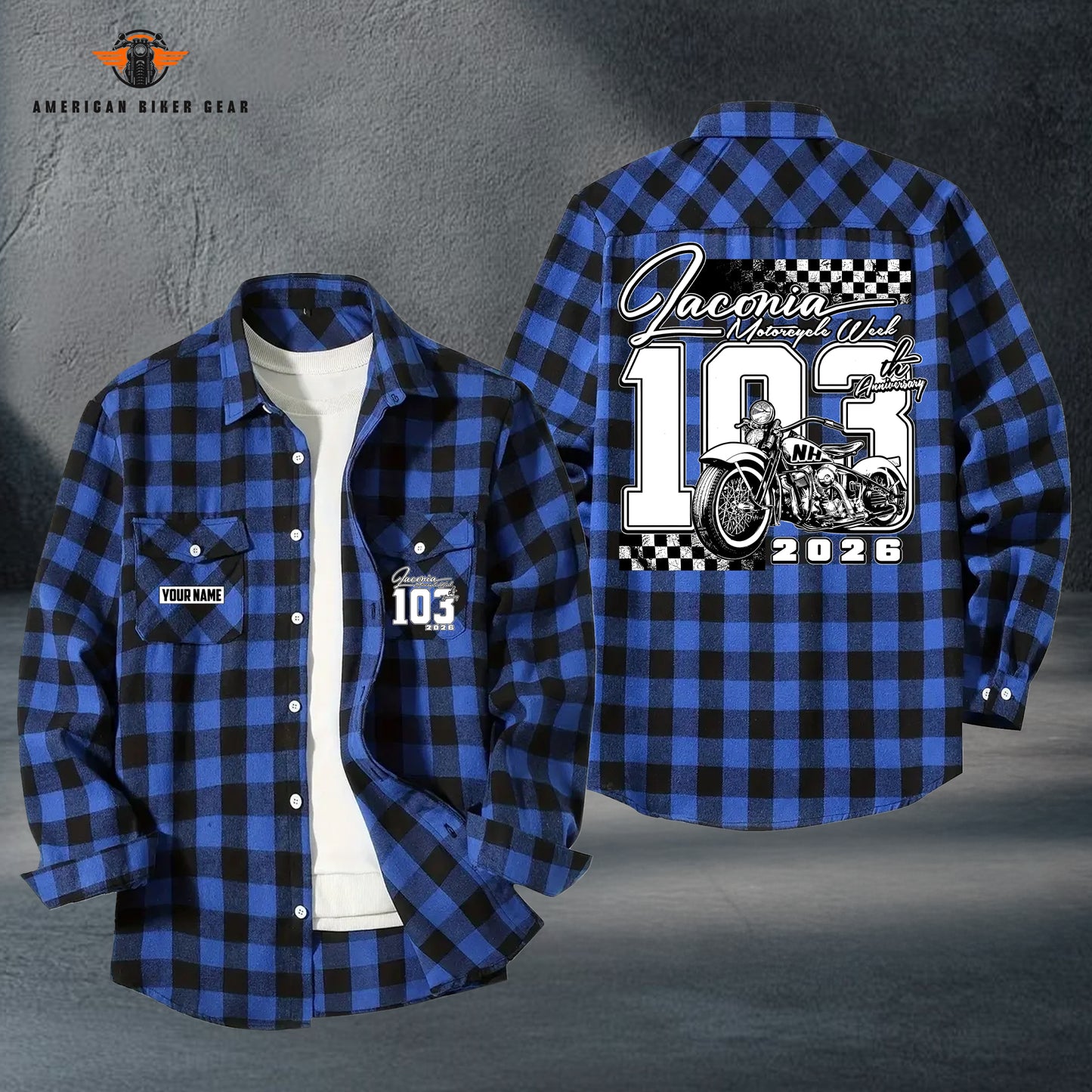 Biker Personalized Casual Flannel Long Sleeve Shirt LV15