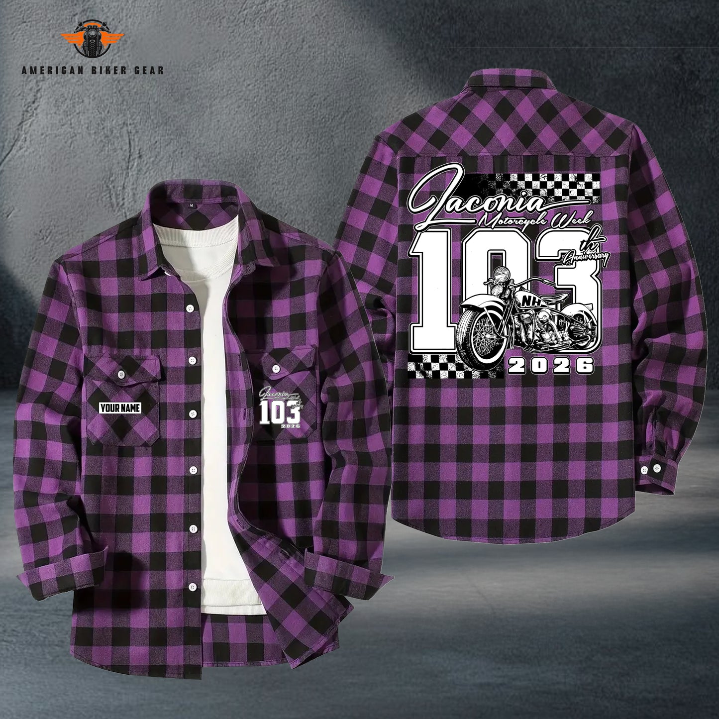 Biker Personalized Casual Flannel Long Sleeve Shirt LV15