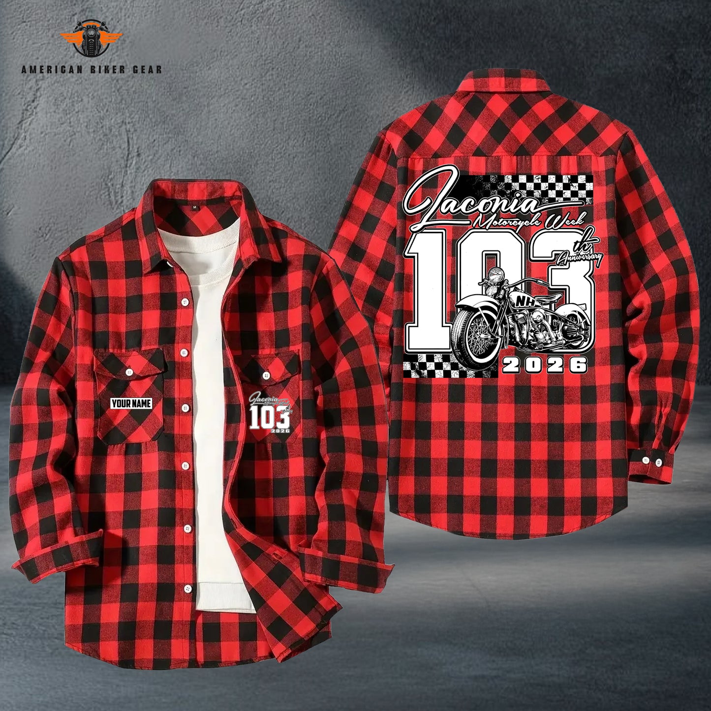 Biker Personalized Casual Flannel Long Sleeve Shirt LV15
