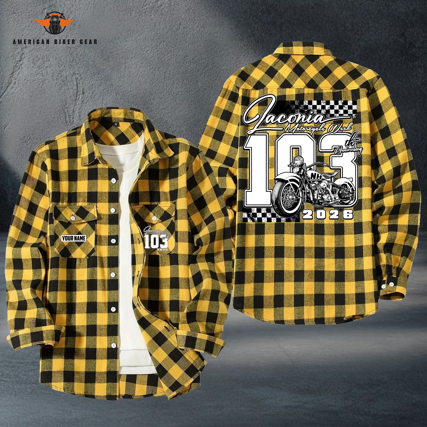 Biker Personalized Casual Flannel Long Sleeve Shirt LV15