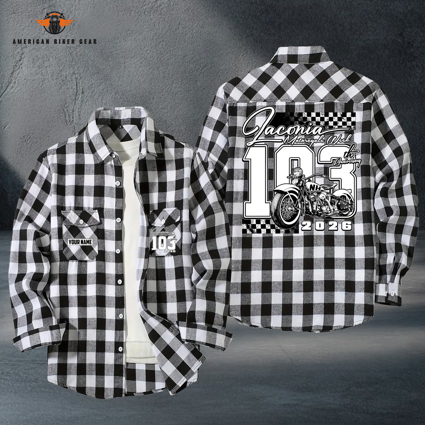 Biker Personalized Casual Flannel Long Sleeve Shirt LV15