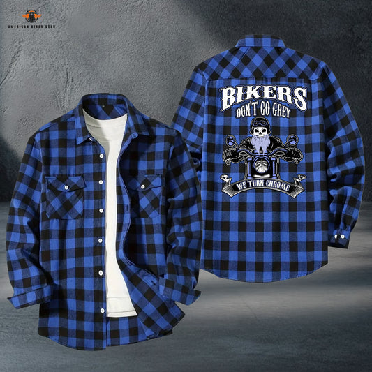 Biker Personalized Casual Flannel Long Sleeve Shirt LV18