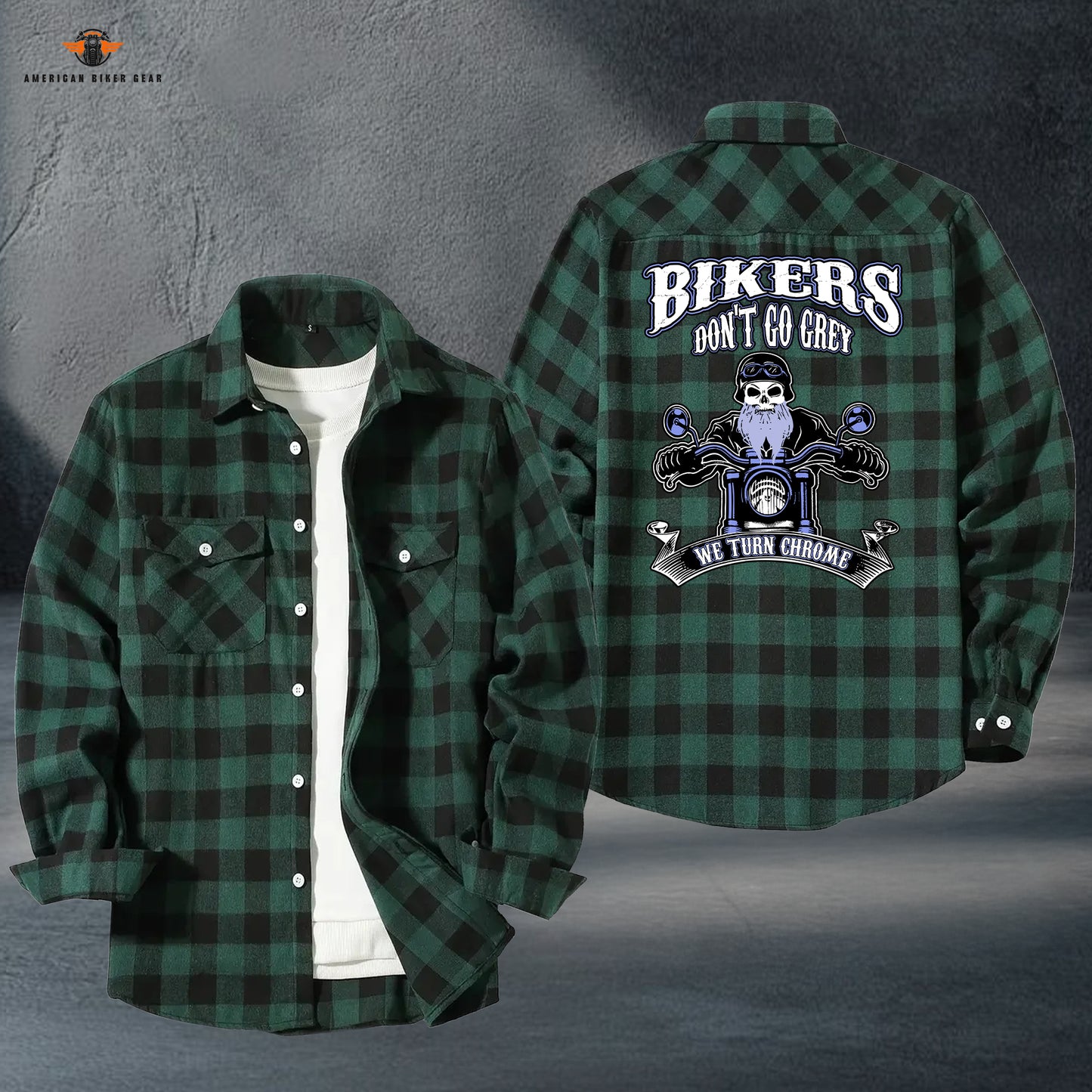 Biker Personalized Casual Flannel Long Sleeve Shirt LV18