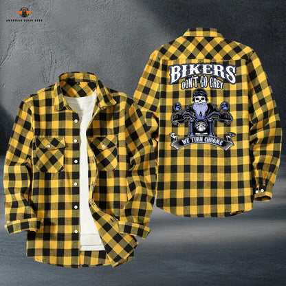 Vintage Motorcycle Casual Flannel Long Sleeve Shirt LV18