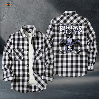 Vintage Motorcycle Casual Flannel Long Sleeve Shirt LV18