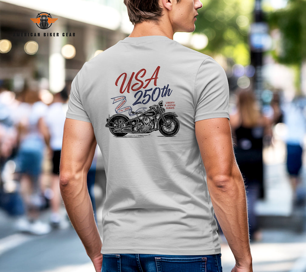 USA 250th Anniversary Motorcycle Personalized Henley Shirt LV11