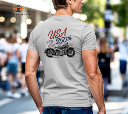 USA 250th Anniversary Motorcycle Personalized Henley Shirt LV11