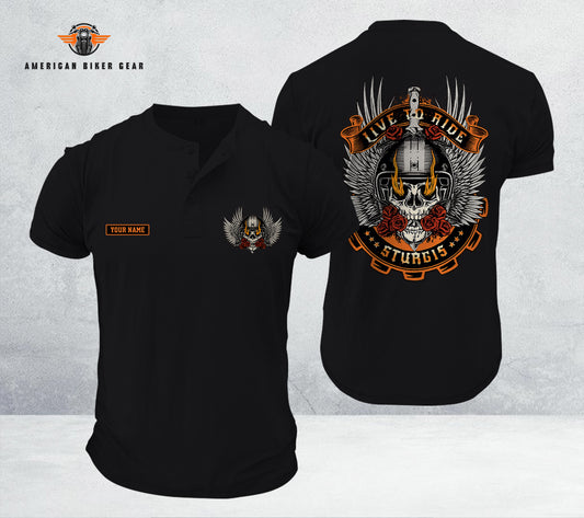 Biker Personalized Henley Shirt LV22