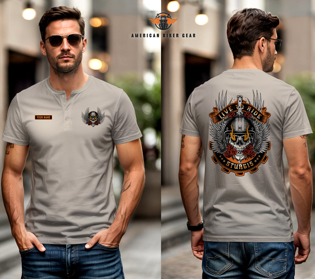 Biker Personalized Henley Shirt LV22