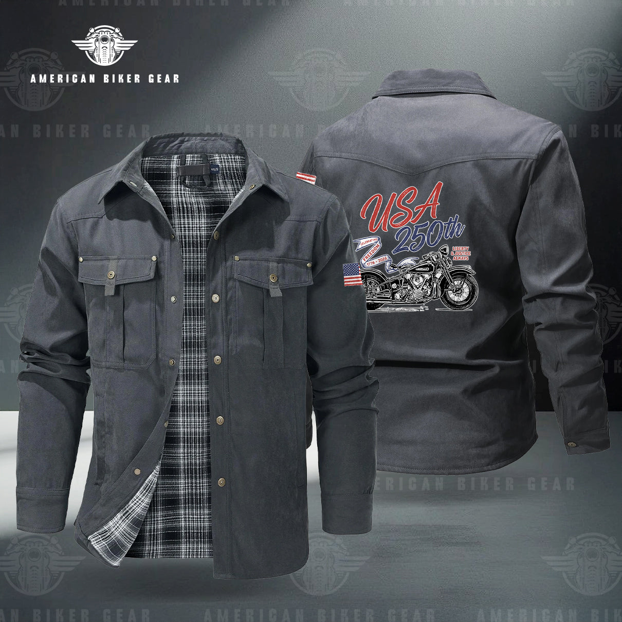 USA 250th Anniversary Personalized Line Flannel Jacket LV06