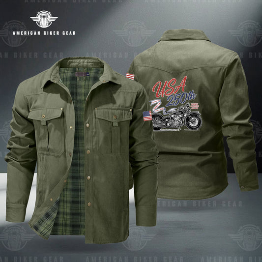 USA 250th Anniversary Personalized Line Flannel Jacket LV06