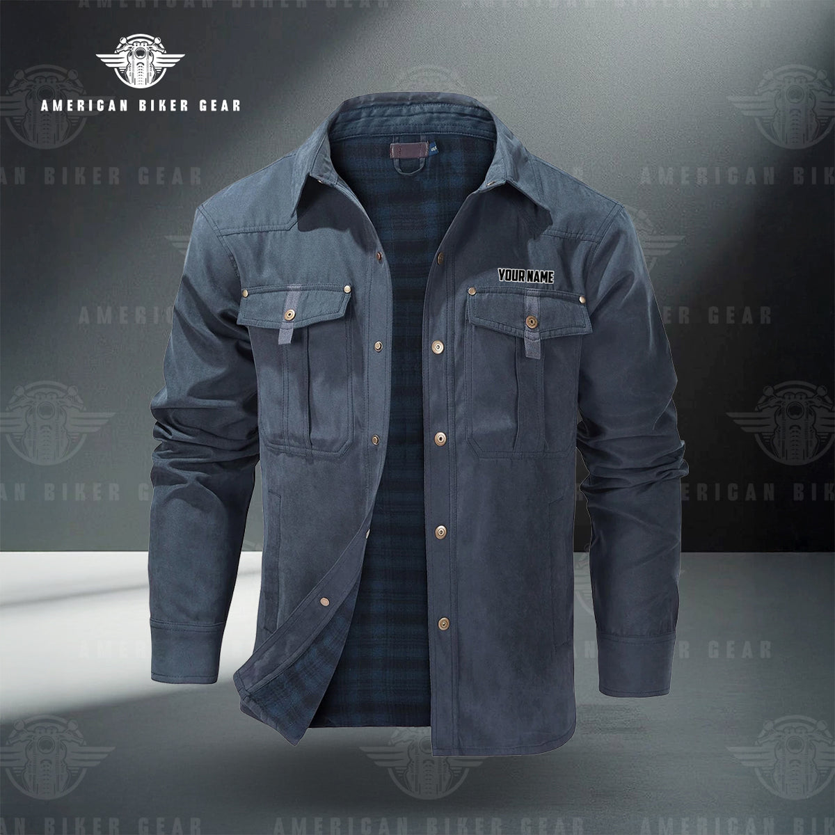 Free Rider No Club Skull Personalized Men's Jackets Flannel Lined LV10