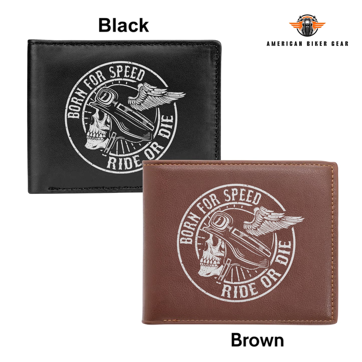 Biker Personalized Men’s Leather Bifold Wallet LV04