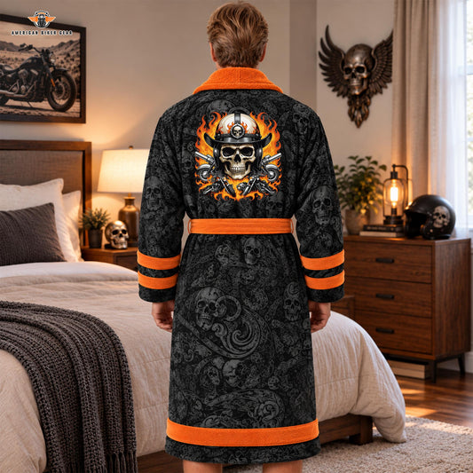 Biker Skull Personalized Bathrobes LV06