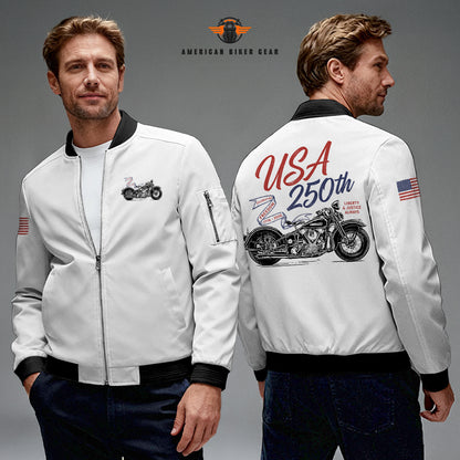 Biker USA 250th Anniversary Personalized Classic Bomber Jacket LV03