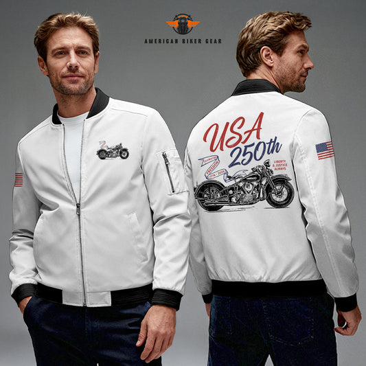 Biker USA 250th Anniversary Personalized Classic Bomber Jacket LV03