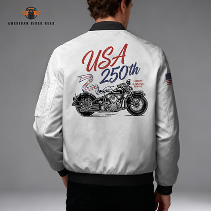 Biker USA 250th Anniversary Personalized Classic Bomber Jacket LV03