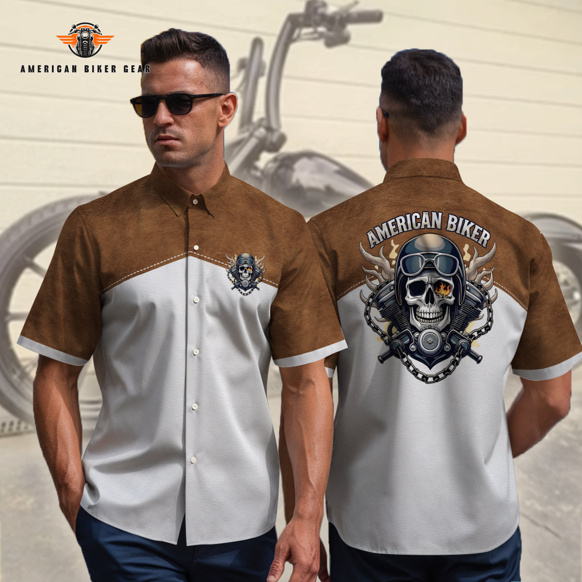 Biker Personalized Button Shirt GL06