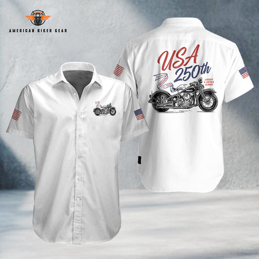 Biker USA 250th Anniversary Personalized Button Shirt GL07