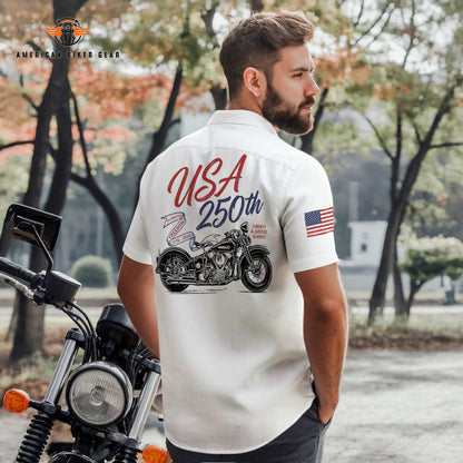 Biker USA 250th Anniversary Personalized Button Shirt GL07