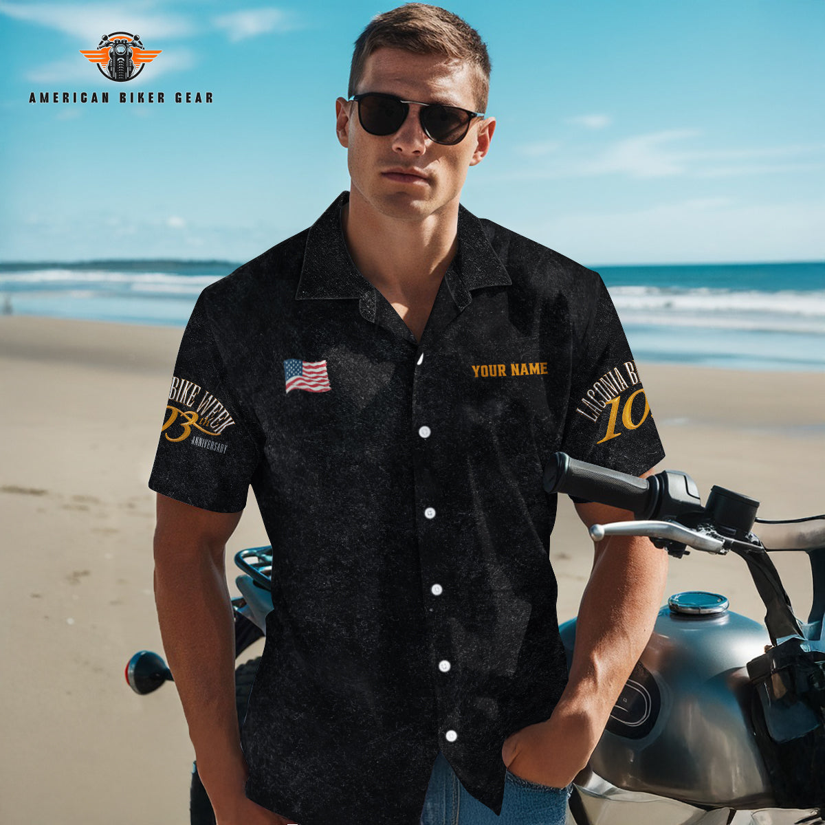 Laconia Biker Personalized Button Shirt LV16