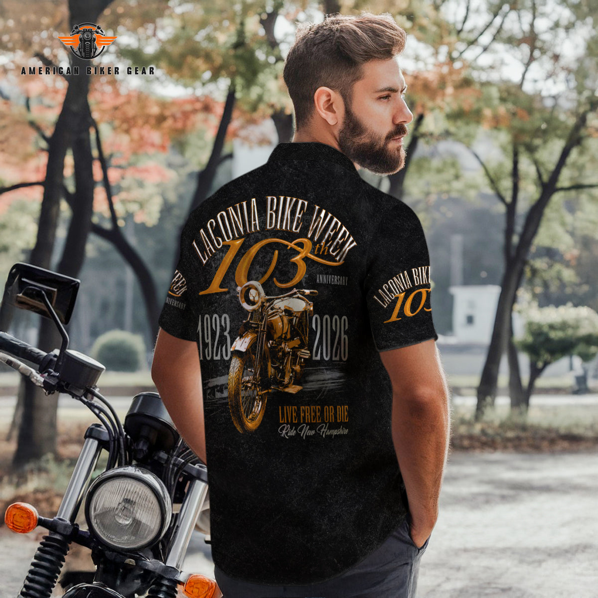 Laconia Biker Personalized Button Shirt LV16
