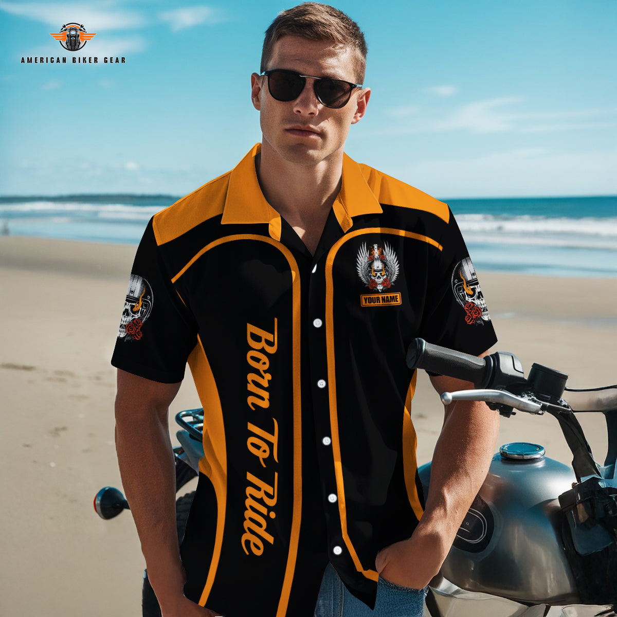 Biker Personalized Button Shirt LV19