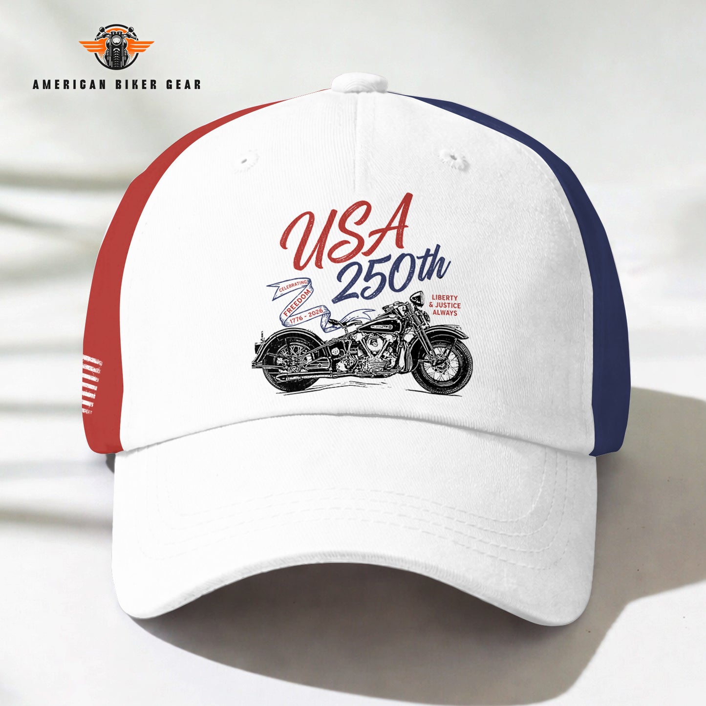 USA 250th Anniversary Motorcycle Personalized Classic Cap LV02