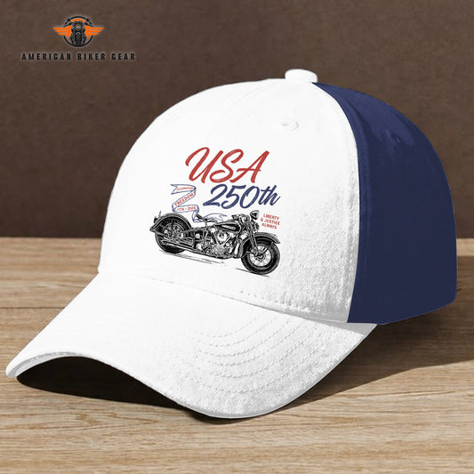 USA 250th Anniversary Motorcycle Personalized Classic Cap LV02