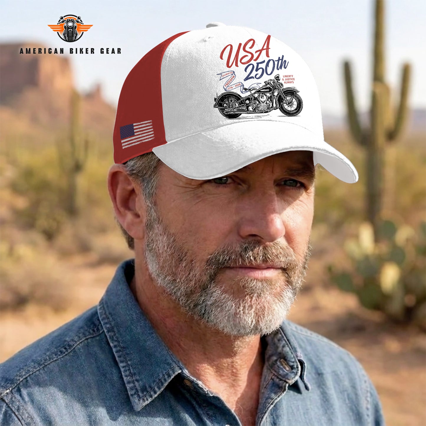 USA 250th Anniversary Motorcycle Personalized Classic Cap LV02