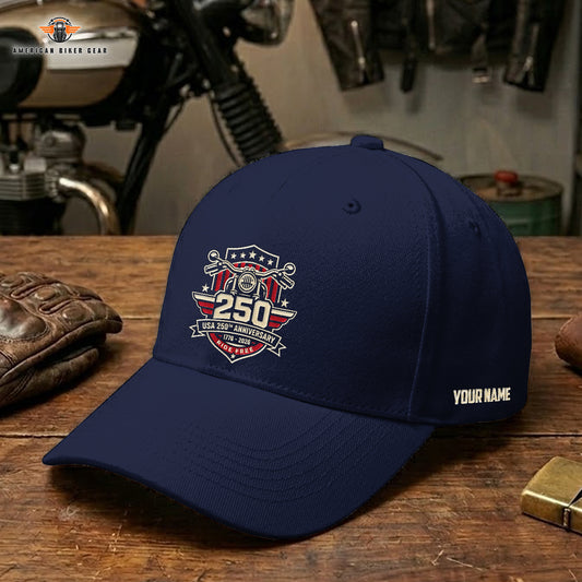 Biker USA 250th Anniversary Personalized Embroidery Cap LV14
