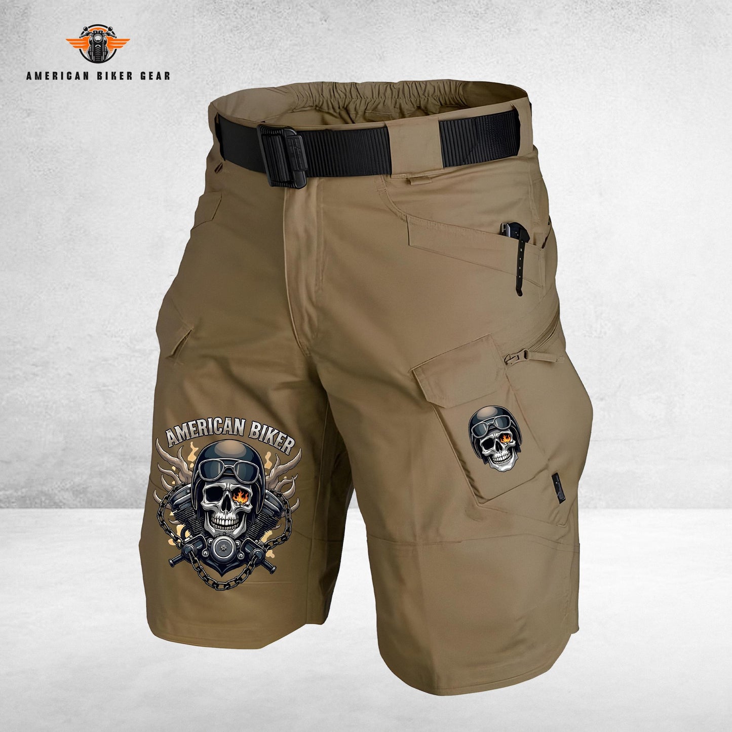 Biker Personalized Front Pockets Tactical Shorts (Belt Not Included) LV01