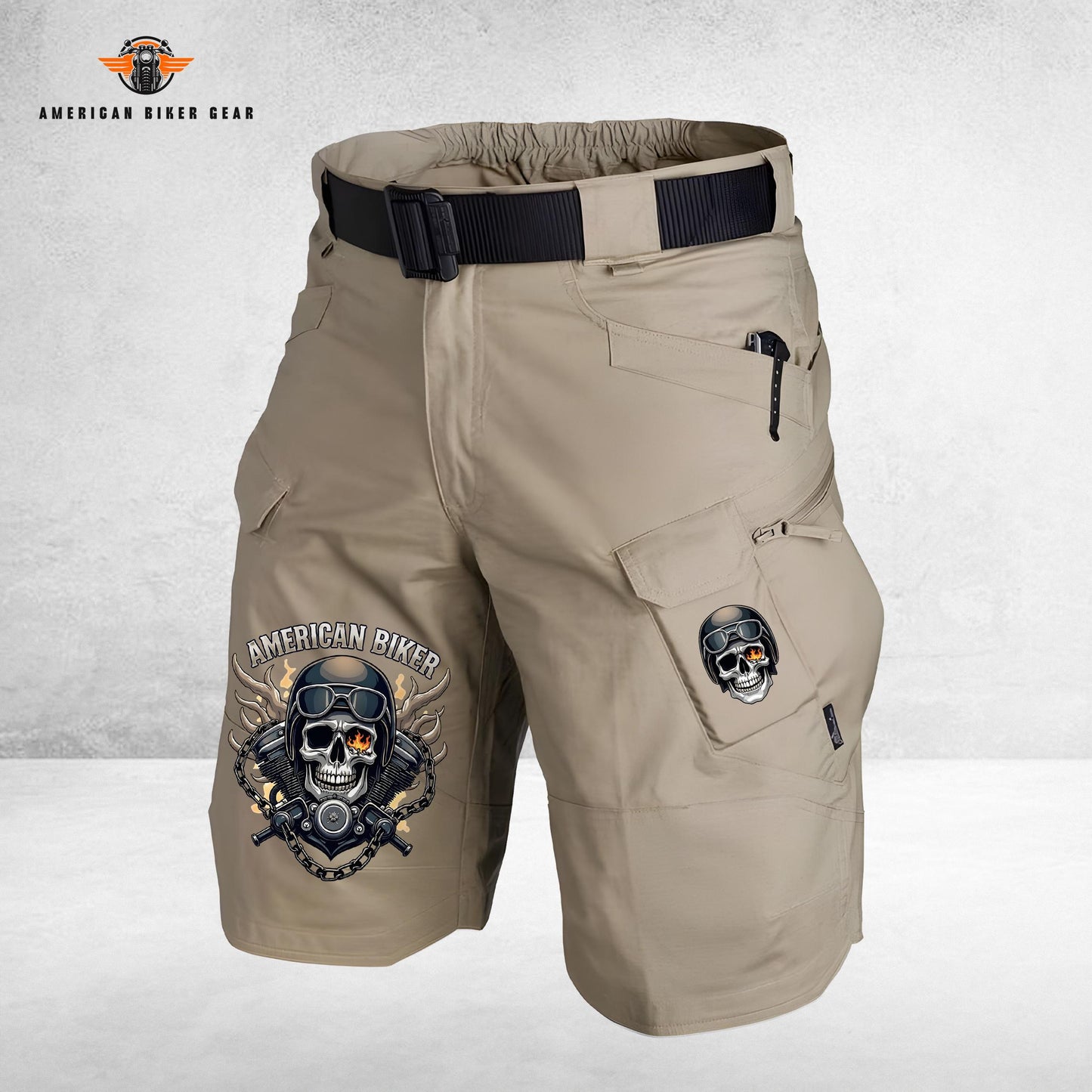Biker Personalized Front Pockets Tactical Shorts (Belt Not Included) LV01
