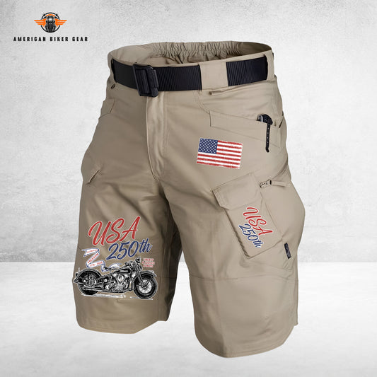 USA 250th Anniversary Personalized Front Pockets Tactical Shorts (Belt Not Included) LV02