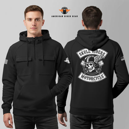 Skull Riders Multi-Pockets Zip Hoodie LV03