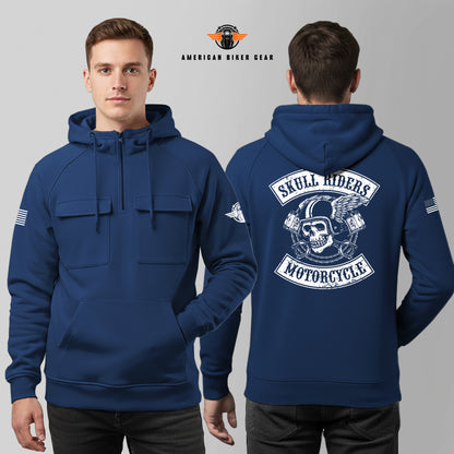 Skull Riders Multi-Pockets Zip Hoodie LV03