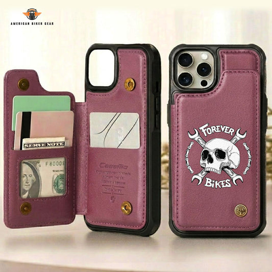 Biker Personalized Leather Wallet Phone Case LV05